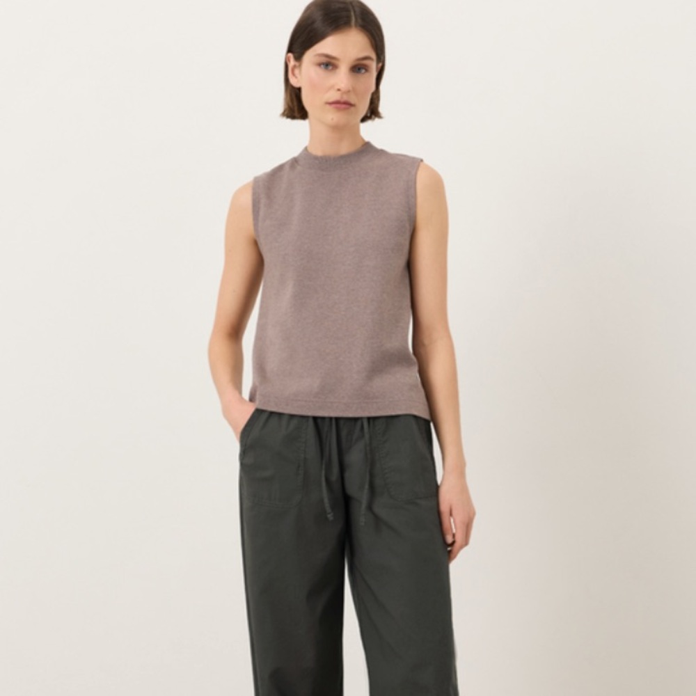 Pact Sleeveless Ribbed Tank Top in Mauve Taupe